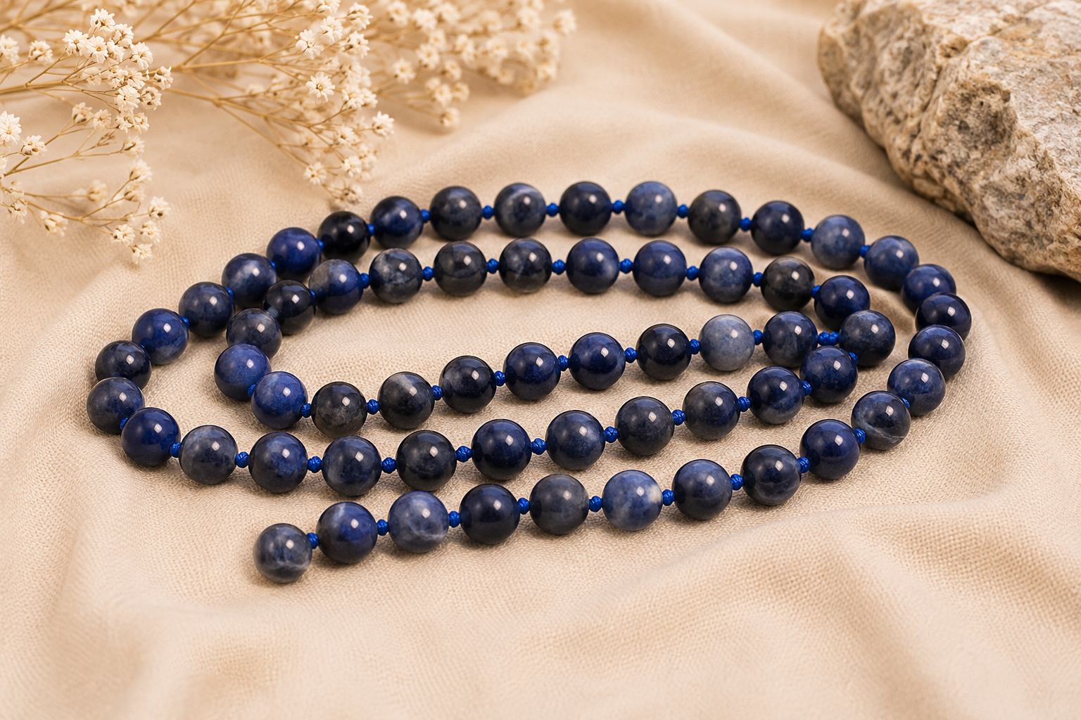 Lepidolite Mala – Natural Healing Crystal Beads for Meditation & Spiritual Balance