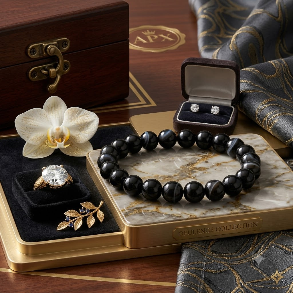 Natural Black Sulemani Hakik Bead Adjustable Bracelet – 8 MM | Protection, Strength & Positive Energy | Premium Gemstone Bracelet