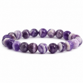 Natural 8 mm Amethyst Bracelet – Genuine Crystal Healing Beads