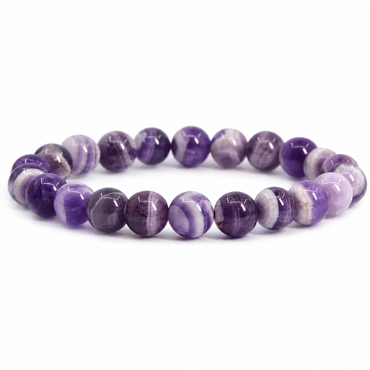 Natural 8 mm Amethyst Bracelet – Genuine Crystal Healing Beads