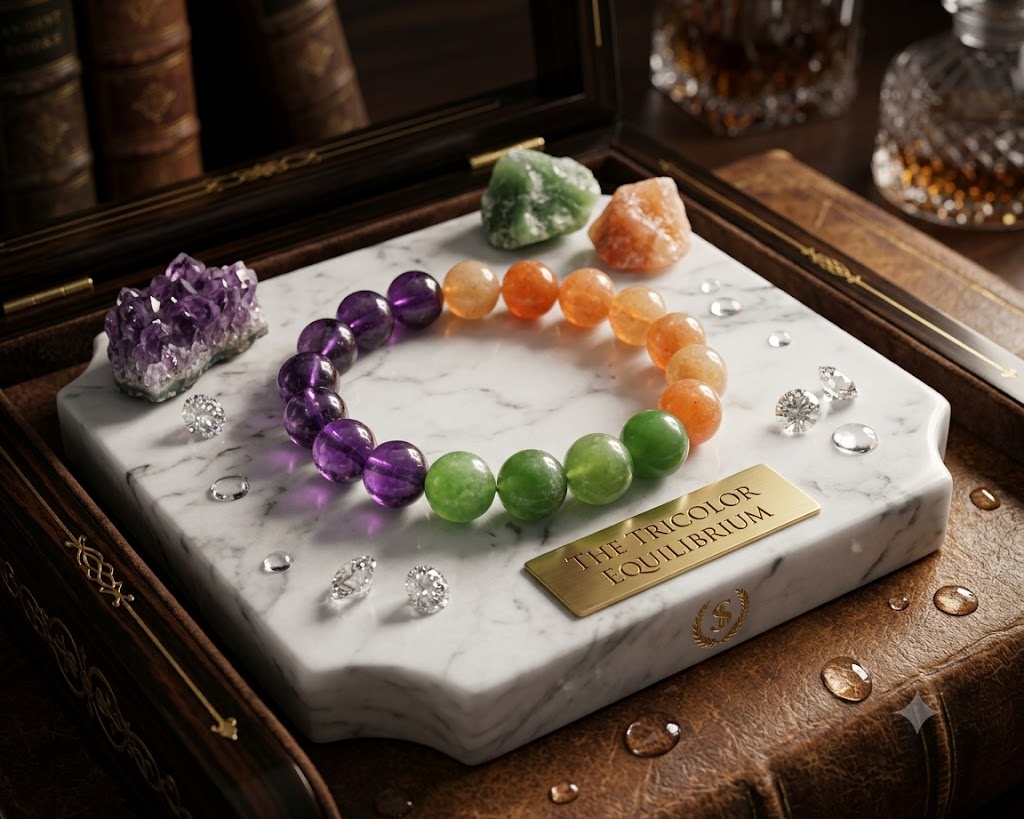 Amethyst, Green Aventurine & Orange Aventurine Bracelet | Gemstone