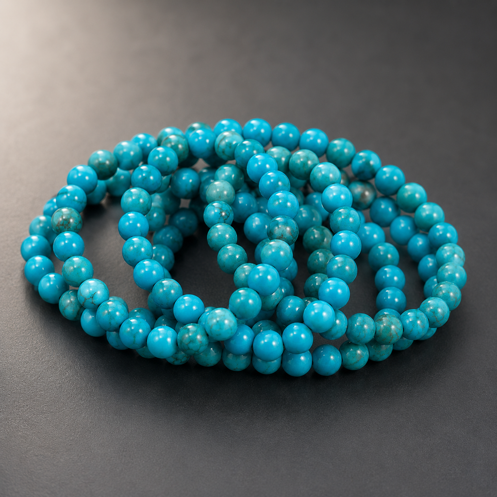 Natural Turquoise 8mm Bracelet – Third Eye Activation Crystal Bracelet for Intuition, Wisdom & Inner Clarity