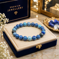 Natural Blue Aventurine Adjustable Bracelet 8 MM – Confidence, Focus & Positive Energy Crystal Jewelry