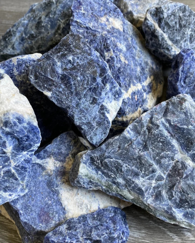 Natural Sodalite Rough Stone – Premium Raw Crystal for Intuition, Wisdom & Emotional Balance