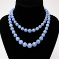 Natural Blue Lace  Mala 8 m.m –  Healing Crystal Prayer Beads for Calmness, Communication & Meditation