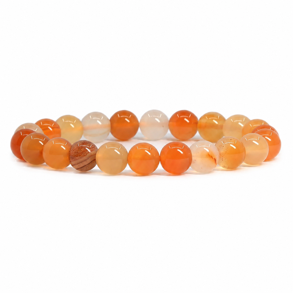 Carnelian 8 mm Bracelet – Natural Gemstone Energy Beaded Bracelet