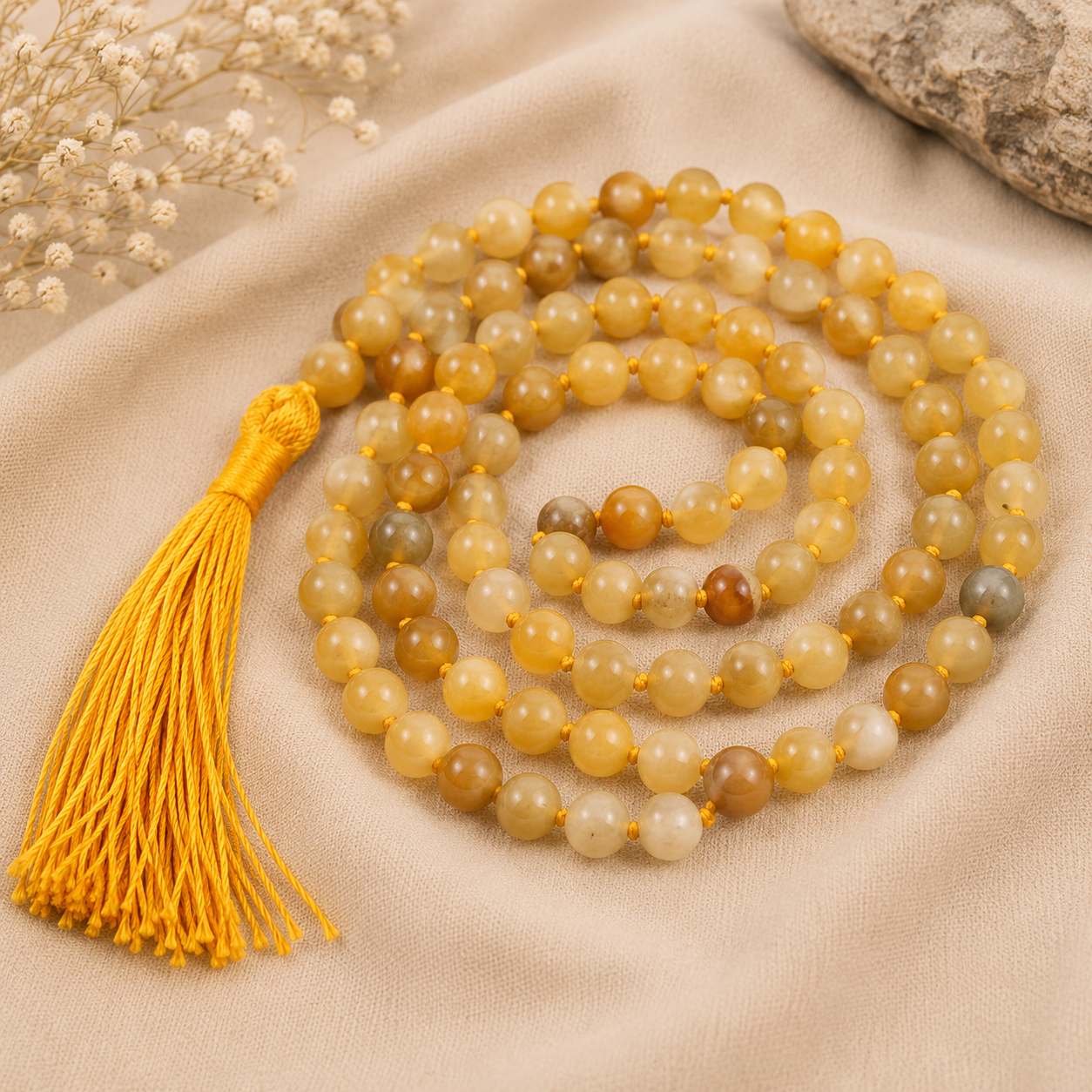 Yellow Aventurine Jaap Mala for Guru Grah (Jupiter)