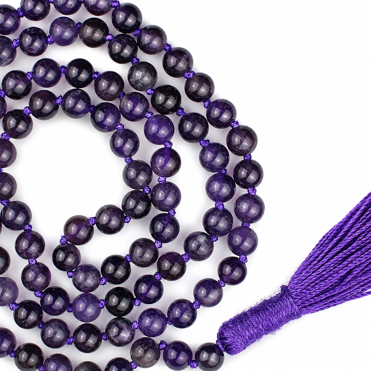 Natural Amethyst 108 Beads Jaap Mala |