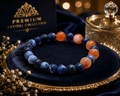Natural Sodalite & Carnelian Bracelet | Healing Crystal Beaded Bracelet