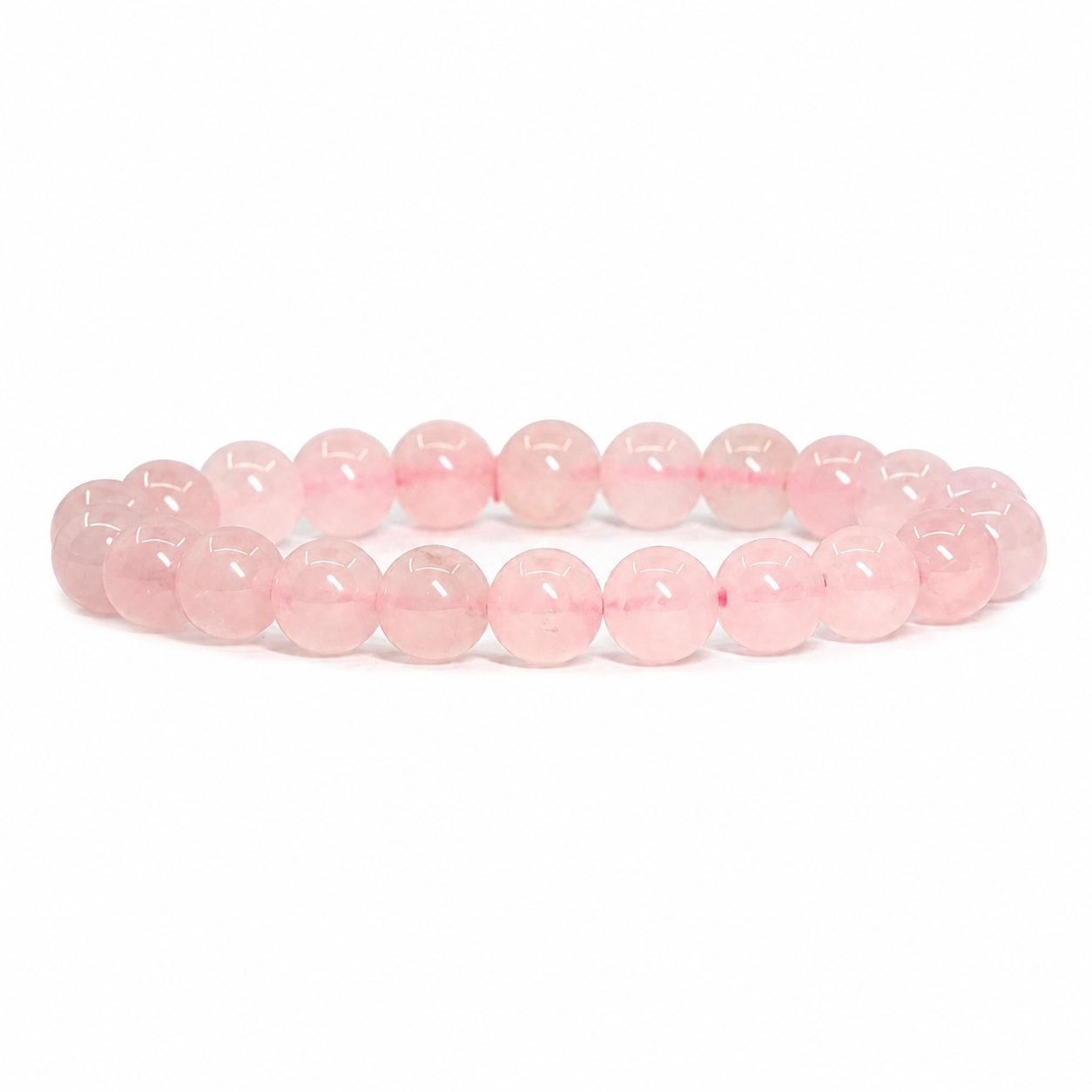 8mm Natural Rose Quartz Bracelet | Genuine Pink Crystal Beaded Bracelet for Love, Healing & Positive Energy