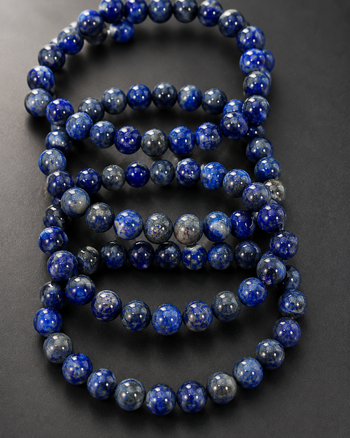 Natural 8mm Lapis Lazuli Bracelet – Genuine Blue Crystal Bead Bracelet for Wisdom, Confidence & Protection