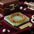 Amber Crystal Bracelet | 8 MM Natural Baltic Amber Gemstone Beads