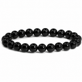Natural 8 mm Black Tourmaline Bracelet | Protection Crystal Beaded Bracelet