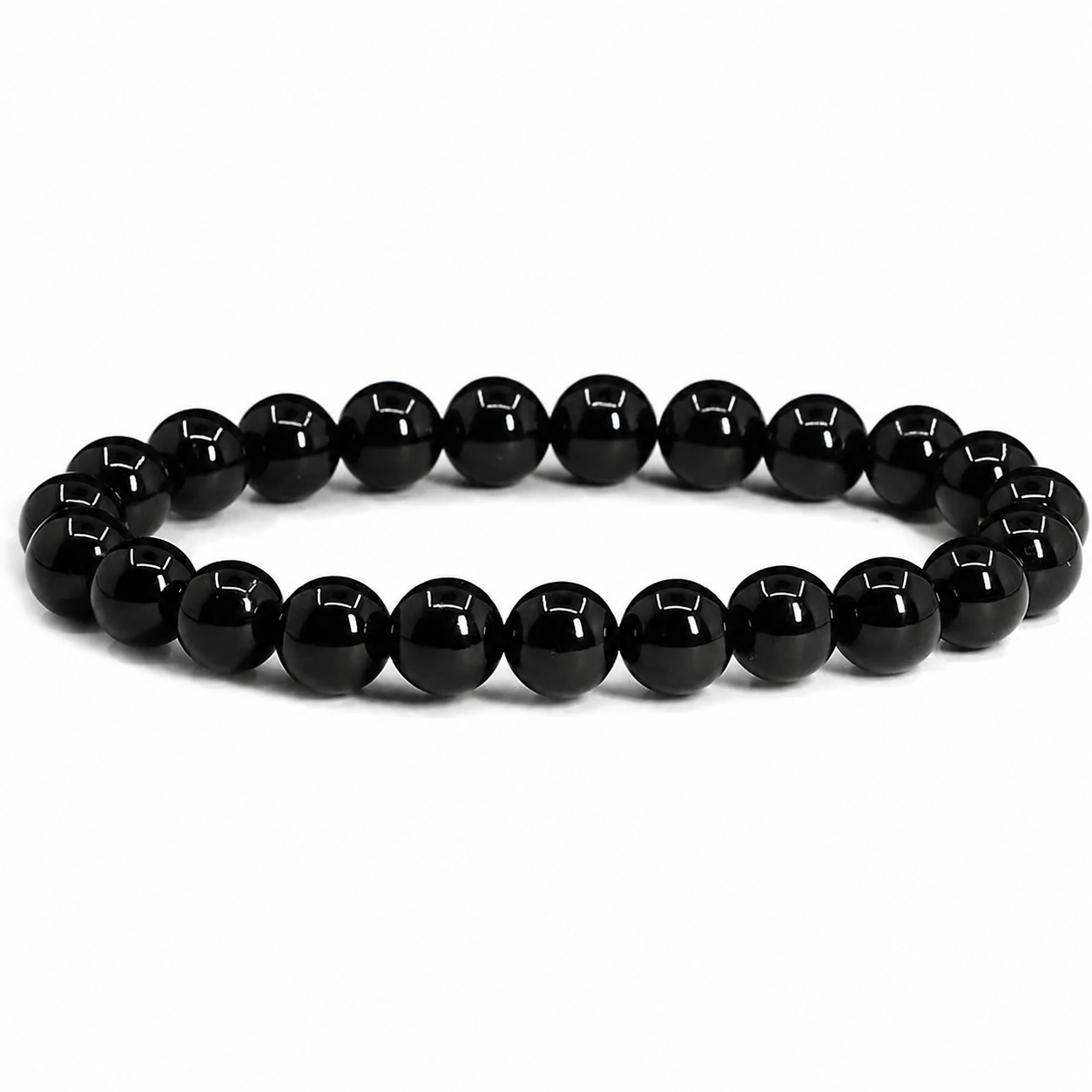 Natural 8 mm Black Tourmaline Bracelet | Protection Crystal Beaded Bracelet