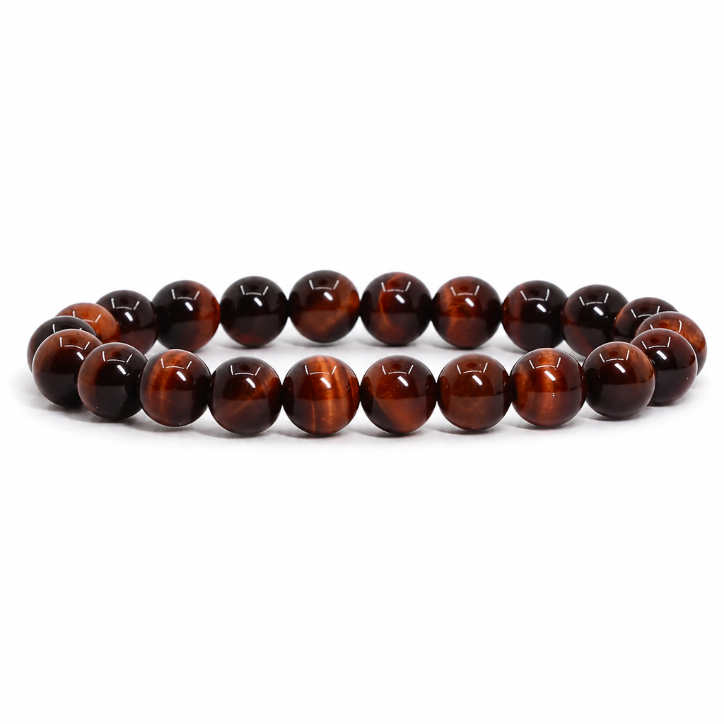 Natural Red Tiger Eye Bracelet 8 mm | Genuine Crystal Healing Bracelet