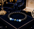 Elegant Lava Stone & Natural Gemstone Beaded Bracelet | Handmade Stretch Bracelet | Unisex Crystal Jewelry Gift