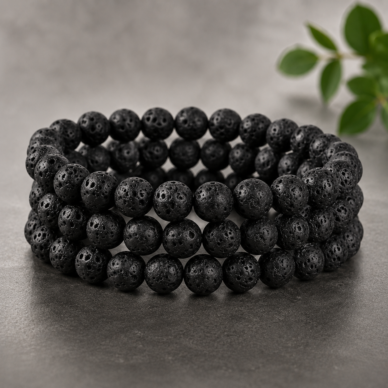 Natural Black Lava Stone 8mm Bracelet – Grounding, Strength & Root Chakra Bracelet
