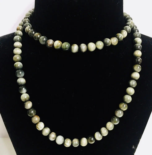 Natural Cat's Eye Mala – Healing Crystal Beads for Meditation, Protection & Spiritual Balance