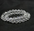 Natural White Crystal Sphatik 8 mm Faceted Bracelet for Clarity & Peace