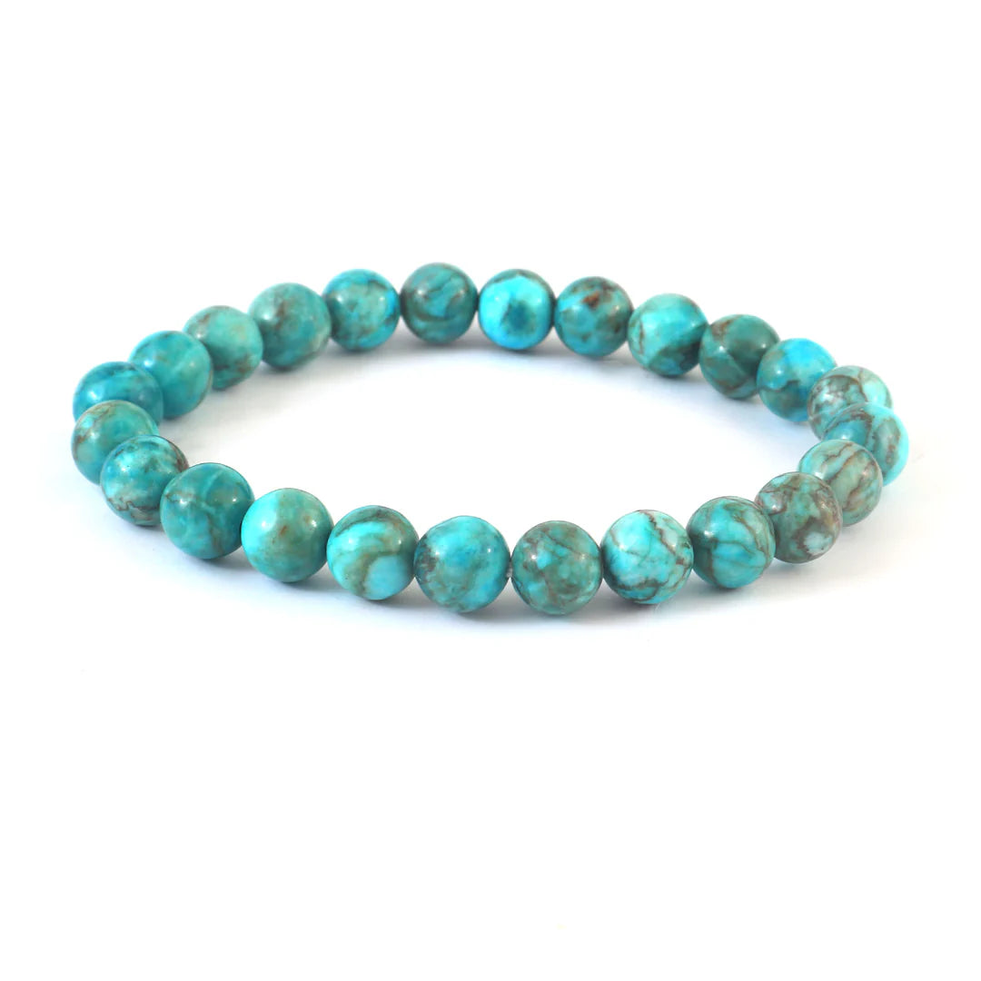 South African Turquoise Bracelet 8 mm | Natural Gemstone Bracelet